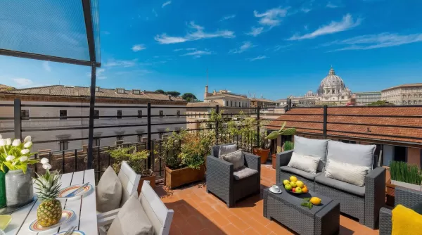 Terrace of an Immoby apartment in Borgo Pio, Rome